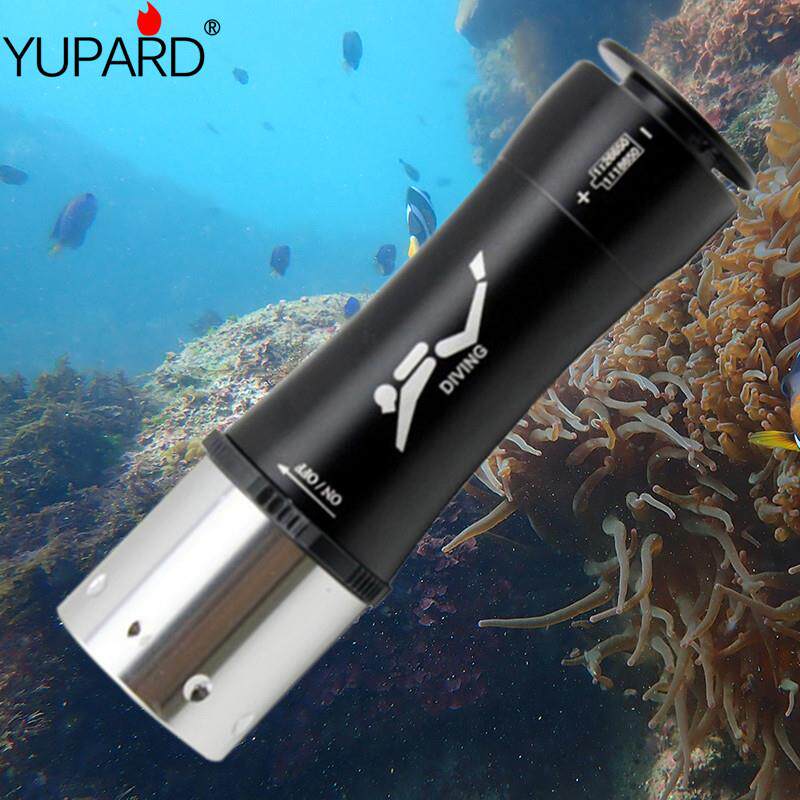 强光T6/L2 LED手电筒水下潜水远射黄光防水26650夜潜补光照明灯