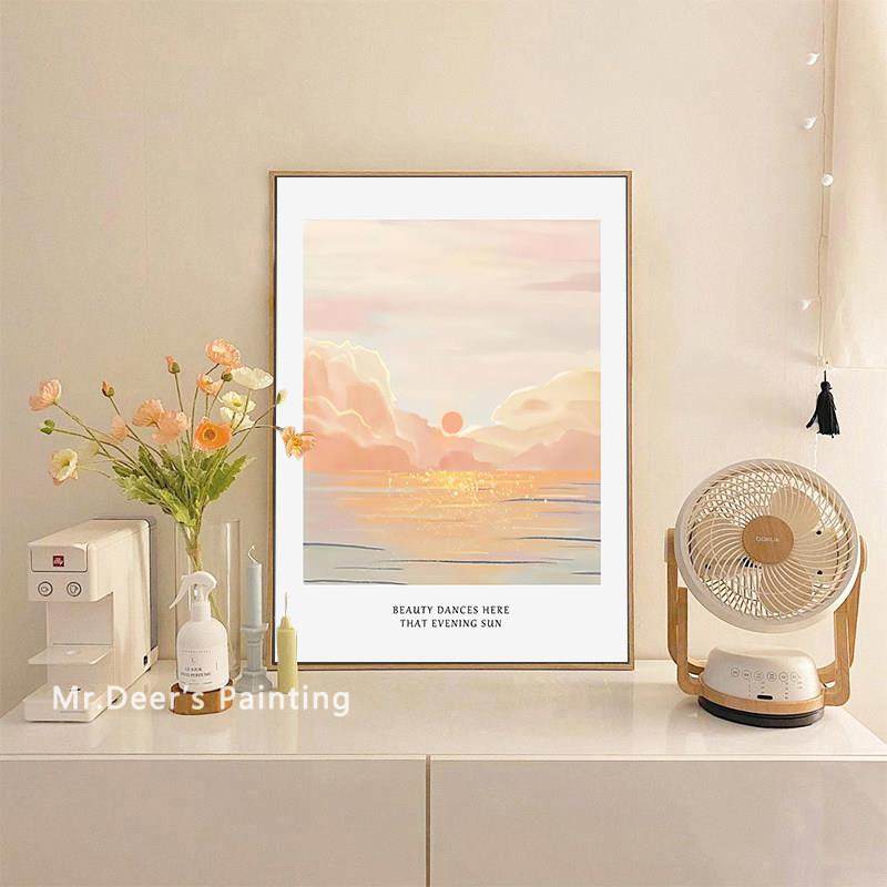网红治愈系日落唯美风景客厅装饰画卧室床头挂画入户玄关柜小摆画,家居饰品,现代装饰画,淘宝优惠券,粉丝福利购,淘宝优惠卷
