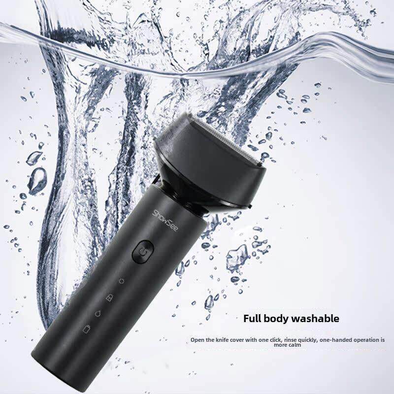 小石F601大功率往覆式智能全身防水可洗三刀一体剃须刀