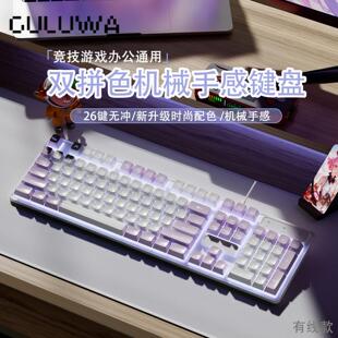 键盘键盘高颜值机械键盘电竞游戏专用电脑滑鼠键盘组键鼠外部装置