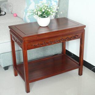 全实木长条小茶几置物架沙发侧边角几新中式实木小桌子长方形边柜