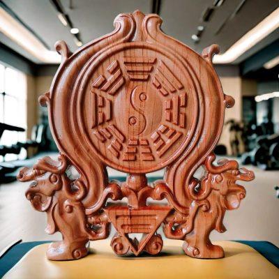 桃木双龙八卦镜挂件挂盘门口阳台家用天斩尖角路冲住宅对烟筒摆件