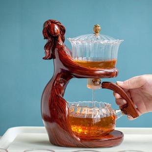 佳人全自动玻璃懒人茶具网红吸磁泡茶器套装 2023新款 家用会客送礼
