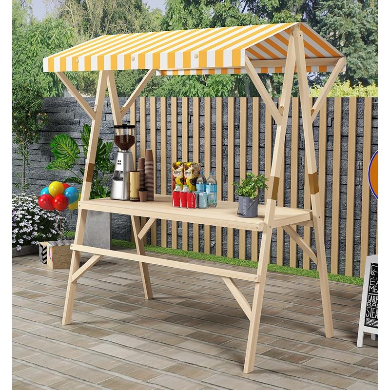 集市架子移动可折叠摊位户外棚网红款摆摊展示架实木促销花车夜市