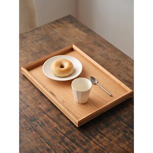 木墨木墨实木托盘樱桃木黑胡桃木客厅方形茶盘茶具托盘