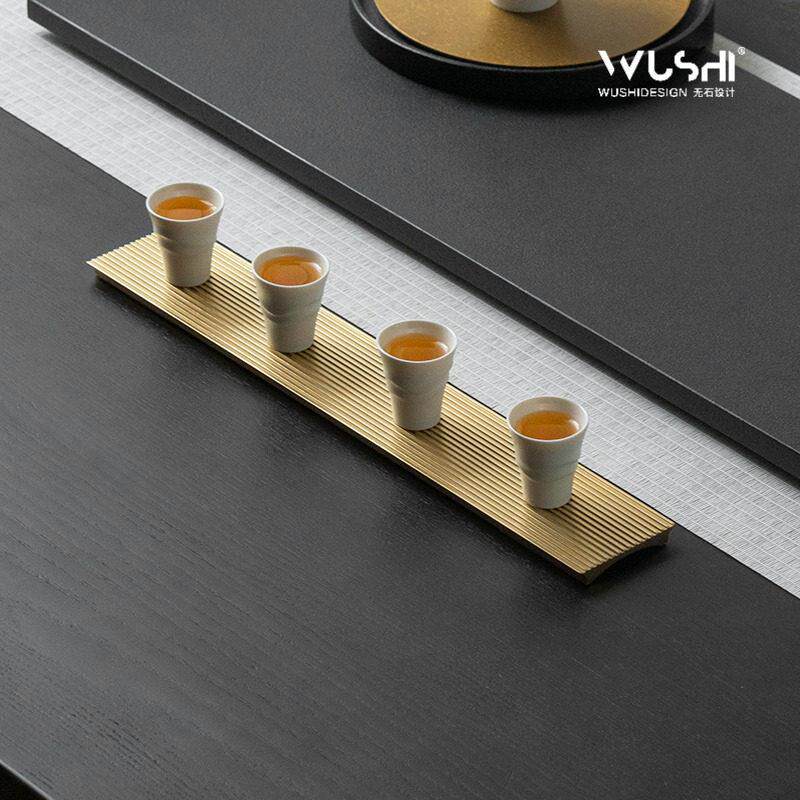 桌面功夫茶杯架收纳茶道轻奢高级感茶具沥水铝茶托茶盘晾杯垫杯托