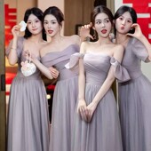 紫色伴娘服礼服2025新款 高级感平时可穿姐妹团小个子绝美气质裙夏