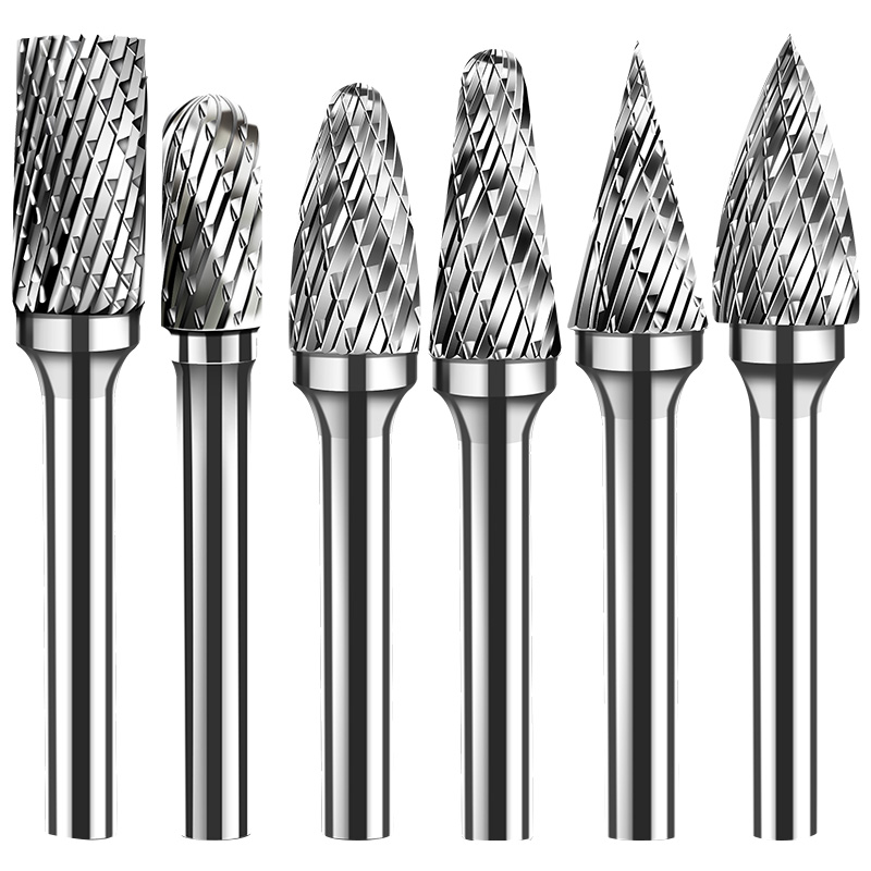 热销硬质合金打磨头旋转锉刀钨钢内磨头电磨头6mm直磨机电磨铣刀