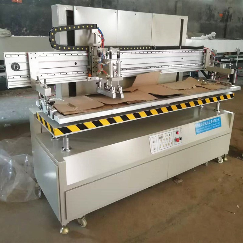 热销全自动工地隔离栏丝印机防护栏标识PVC塑料板瑜伽垫丝网印刷