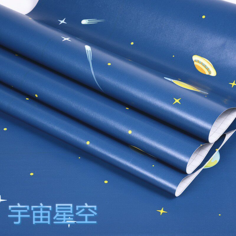 热销蓝天白云吊顶自粘壁纸天空房顶墙纸卡通卧室大学宿舍儿童房自