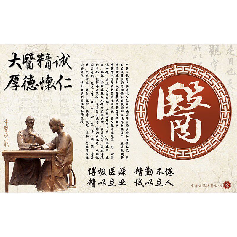 热销中医传统文化壁纸中医院药店诊所中医馆背景墙布装饰壁画字体