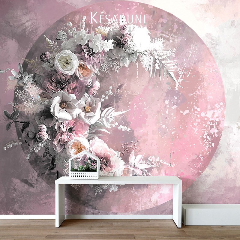 热销3d立体油画手绘墙纸客厅电视背景墙壁纸壁画卧室墙布现代简约