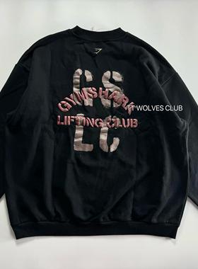 TT WOLVES独家!纯棉380G水洗抓毛女士运动健身宽松圆领卫衣S10