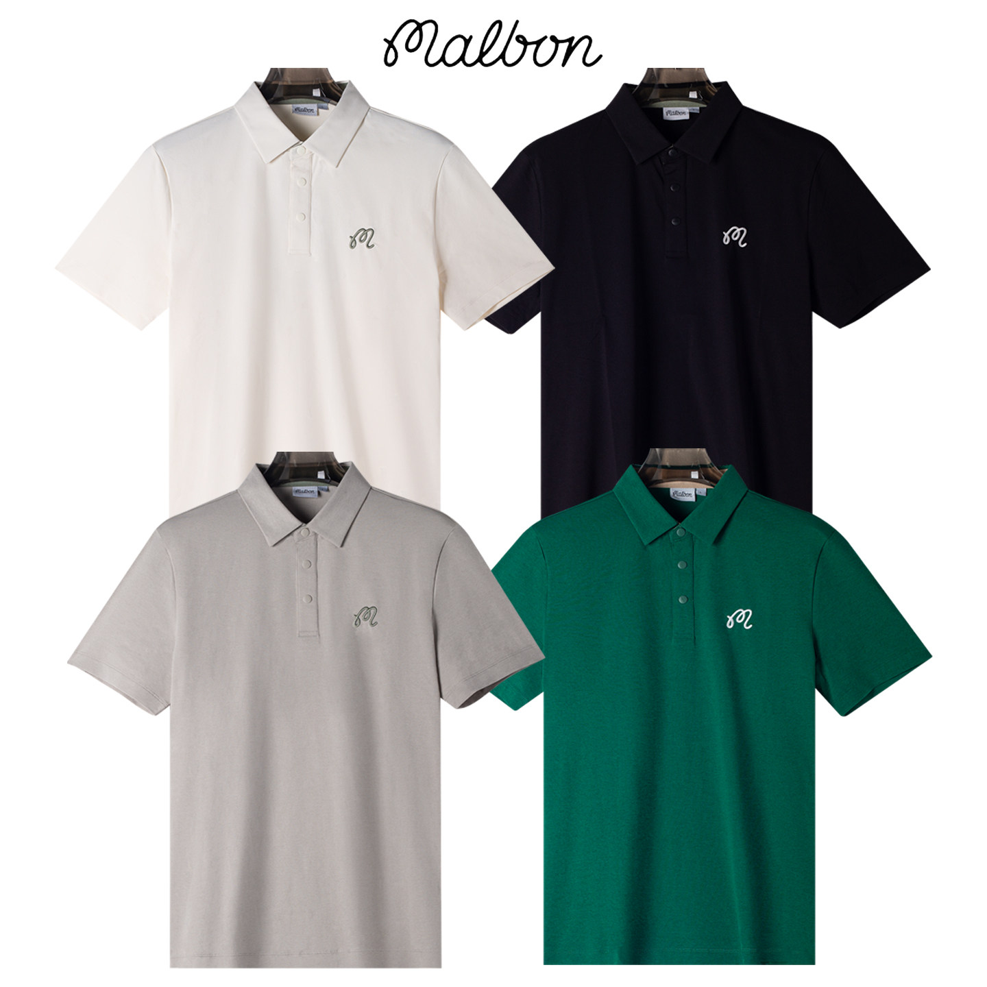 韩国MALBON高尔夫球服男短袖POLO