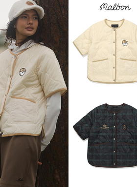 韩国MALBON高尔夫服装25秋冬季女士羽绒棉服运动休闲短袖夹克外套