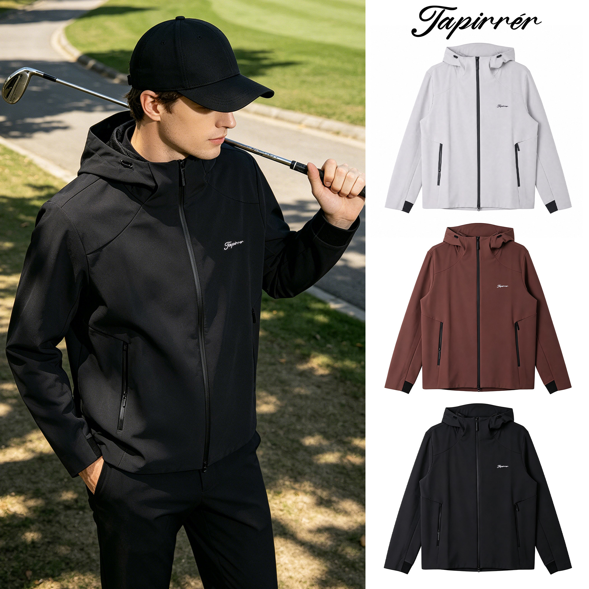 Tapirrer高尔夫球服男冲锋衣外套