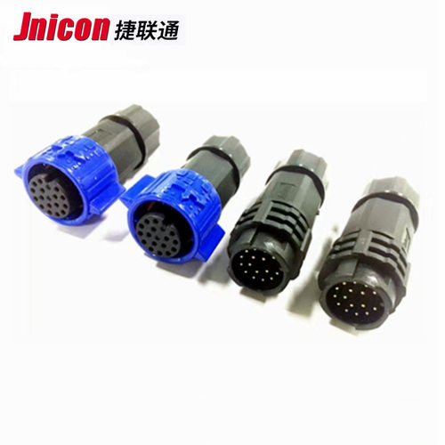 Jnicon影视器材多芯防水接头15芯16芯18PIN公母对插头 M19自锁