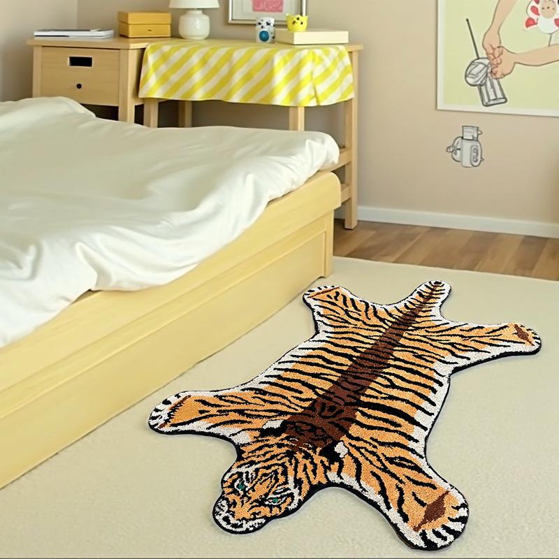 跨境优选抽象画地毯隔凉防滑卧室床边地毯耐脏吸水植绒客厅沙发毯