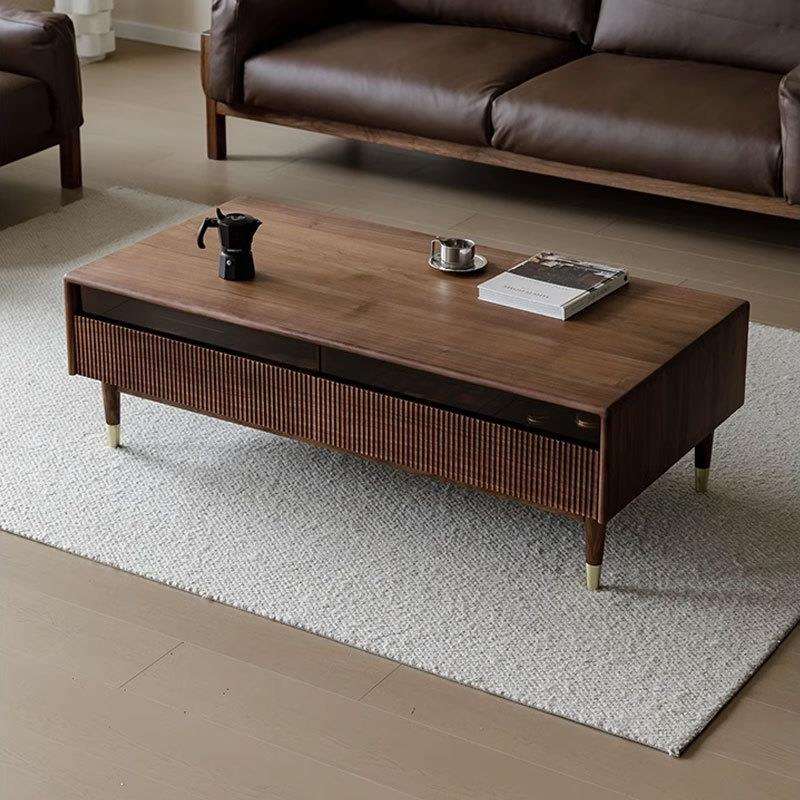 北美黑胡桃木茶几全实木电视柜茶几组合小户型北欧客厅家具边几