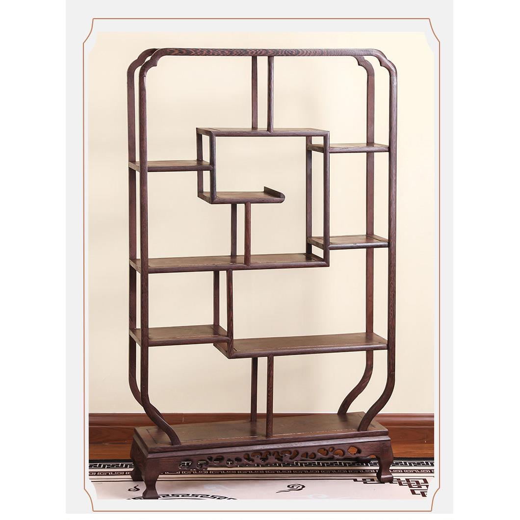 花梨木展示架鸡翅木博古架新中式落地多宝阁茶壶奇石古董架子