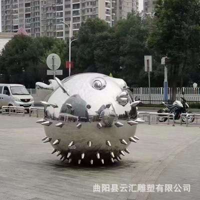 抽象不锈钢小鱼雕塑酒店墙面园林庭院水池镜面镂空鱼群动物艺术品