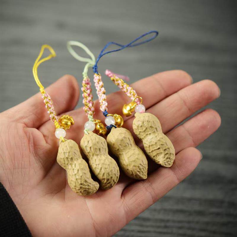 热销宜兴紫砂【花生 好事发生】手机挂绳花生挂件随身碟链创意手