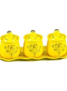 热销陶瓷浮雕三连杯佛前供水杯供财神观音莲花供杯供奉圣水杯净水