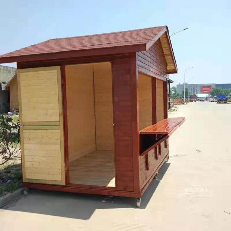 仿古可移动防腐木户外售货亭