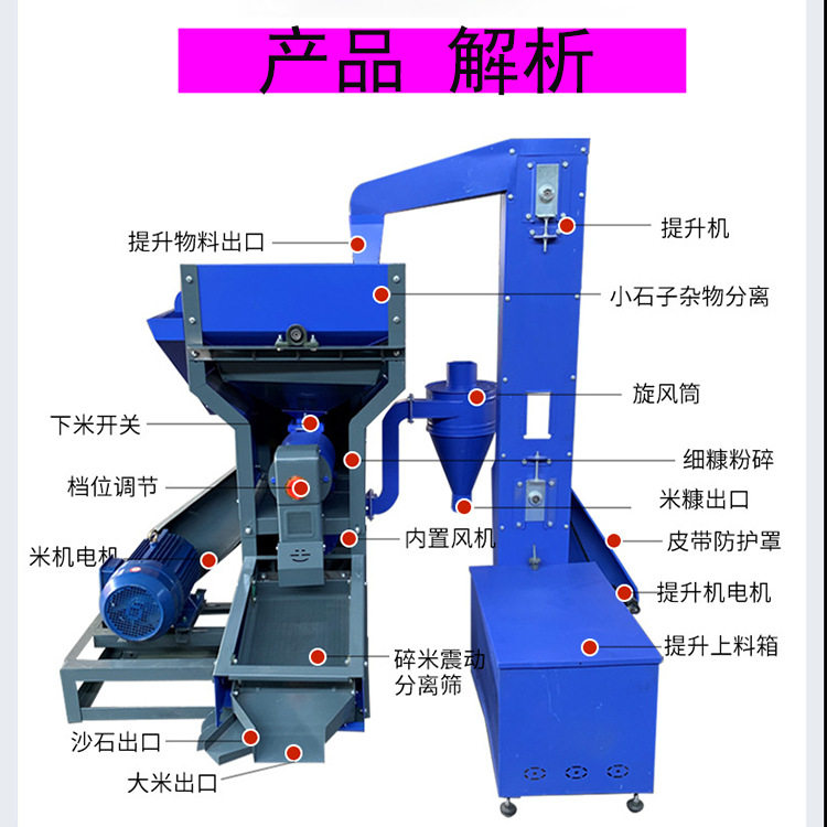 碾米机家用小型稻谷脱壳机去石振动筛稻谷打米机商用水稻脱皮碾米