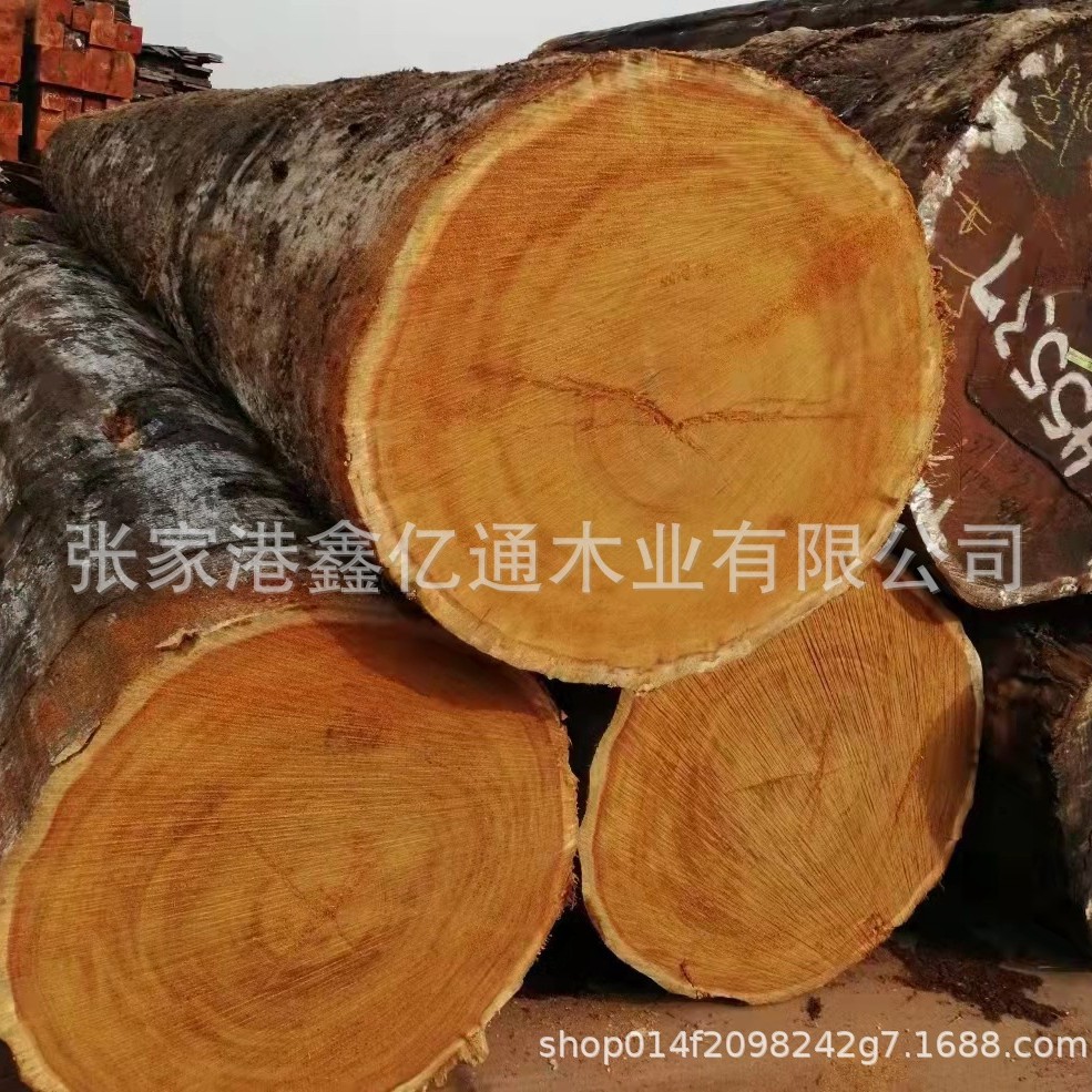 非洲黄花梨原木木材定尺加工巴帝防腐木圆柱料黄花梨巴蒂板材