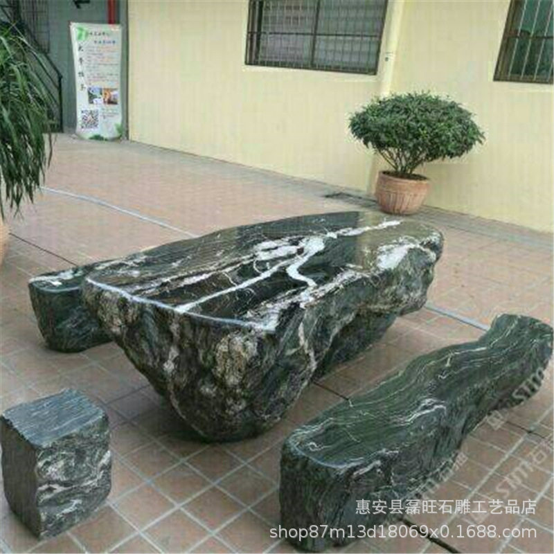 厂家直销石雕青石桌子凳子家用天然石材雕刻石桌石凳户外茶几桌