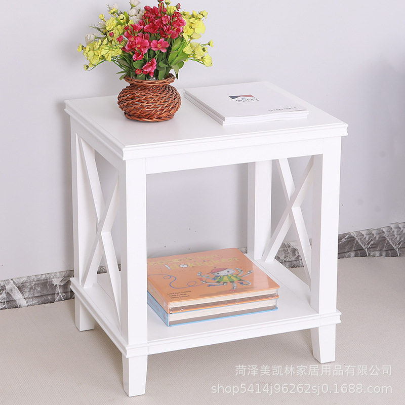 实木中式简约客厅沙发边几