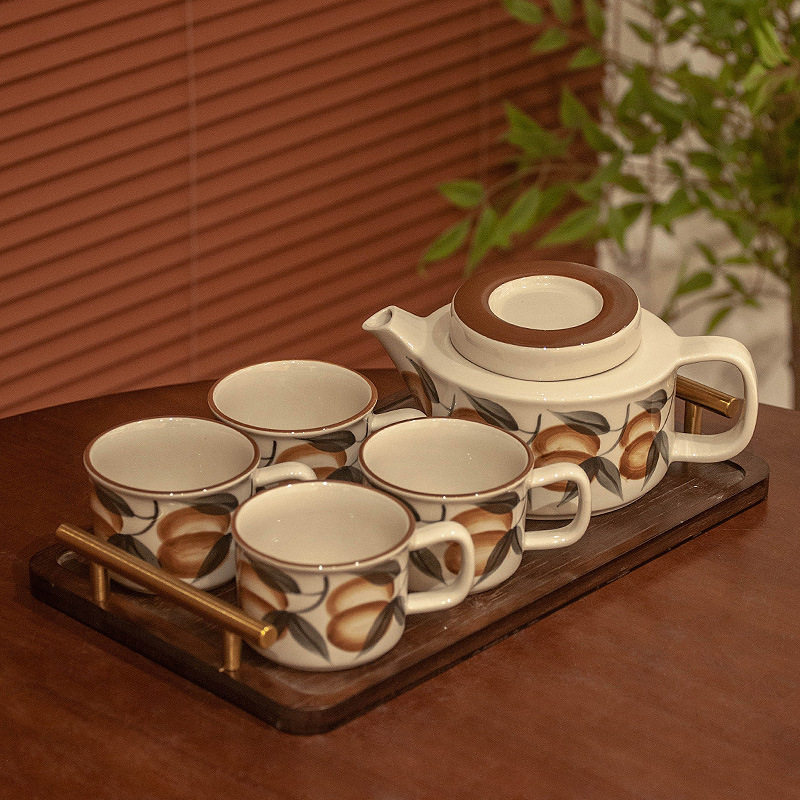 复古中古风陶瓷水具下午茶茶具茶杯茶壶喝水杯子套装简约家用客厅