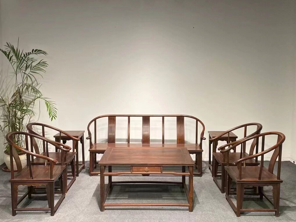 印尼黑酸枝阔叶黄檀小户型客厅圈椅沙发仿古典新中式红木家具
