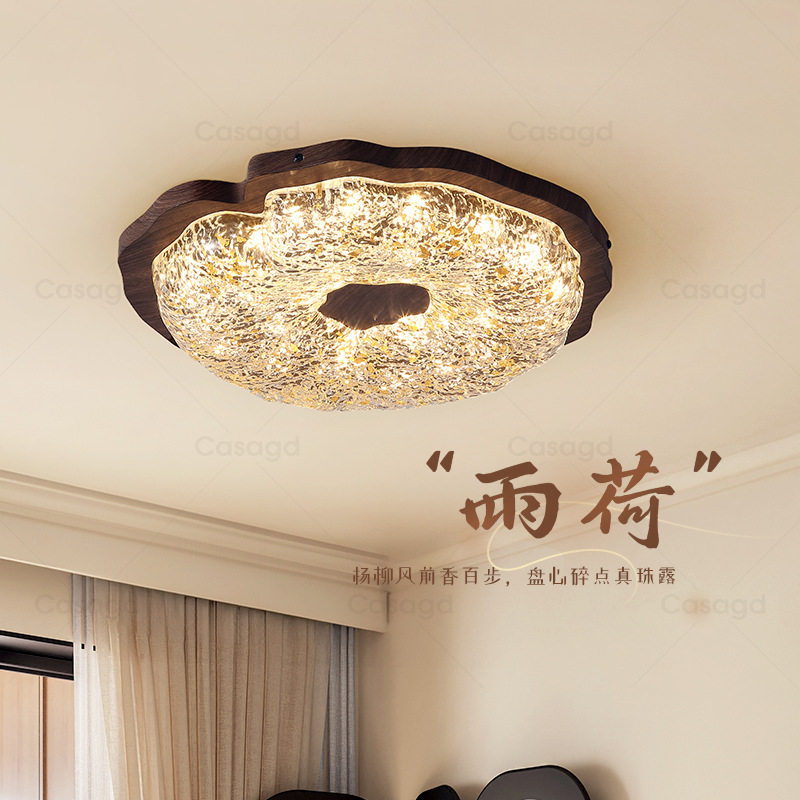 法式轻奢金箔树脂卧室吸顶灯