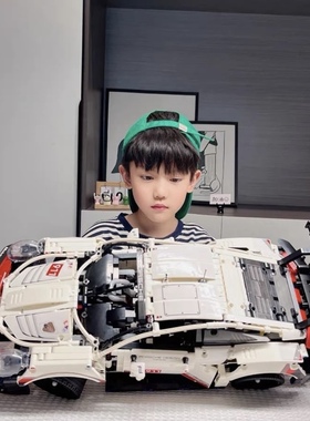 保时捷911积木拼装赛车男孩子益智模型高难度玩具礼物适用乐高
