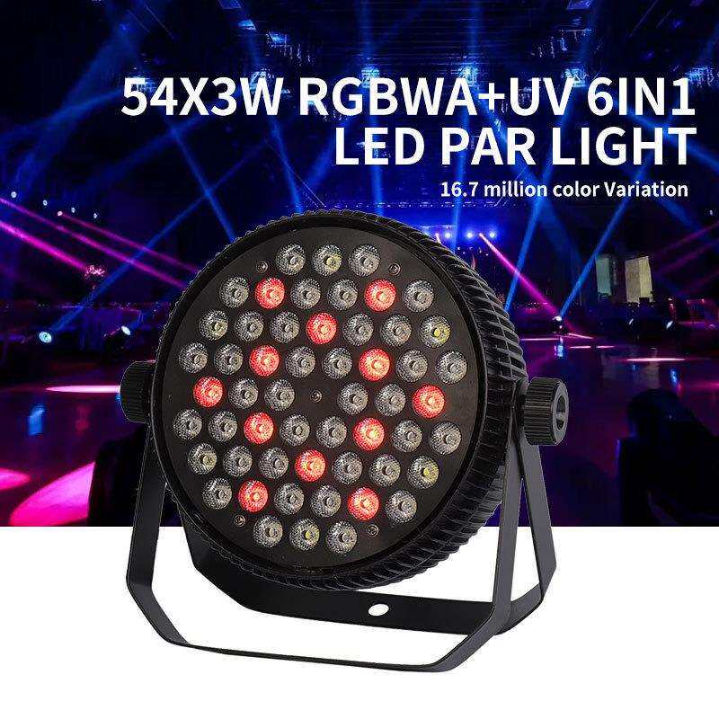 跨境扁帕灯54颗3w大功率全彩遥控led帕灯薄款婚庆演出舞台灯光