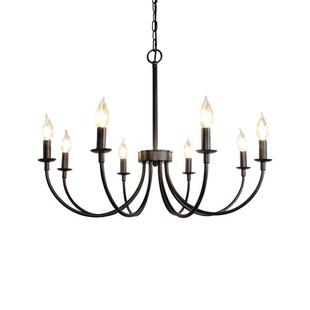 美式 蜡烛餐厅吊灯复古工业风酒吧乡村灯跨境ebay铁艺多头农舍灯具