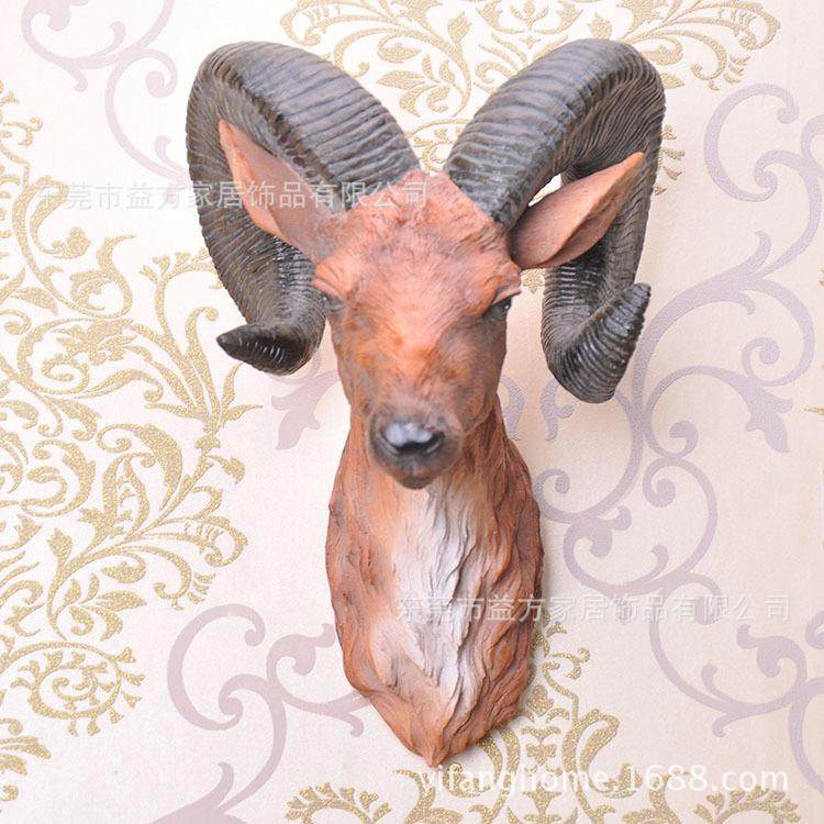 欧美现代家居风格 仿真羊头壁挂 雕塑树脂工艺品样板房摆件,农机/农具/农膜,播种栽苗器/地膜机,淘宝优惠券,粉丝福利购,淘宝优惠卷