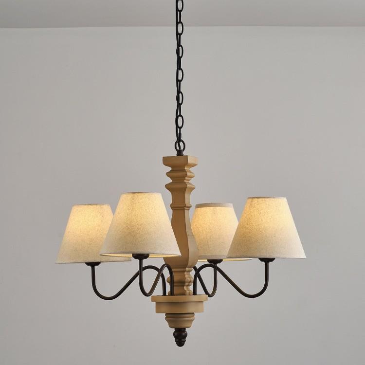 法式复古实木吊灯温馨卧室主灯创意客厅灯民宿餐厅美式乡村灯具