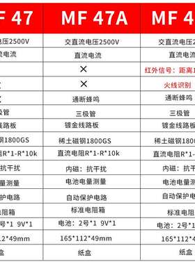 ll南京MF47A/B指针式万用表机械式防烧表内磁式电表零火