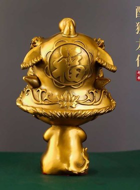 黄铜醒狮舞狮摆件新中式家居客厅酒柜玄关桌面装饰国潮纪念品礼物