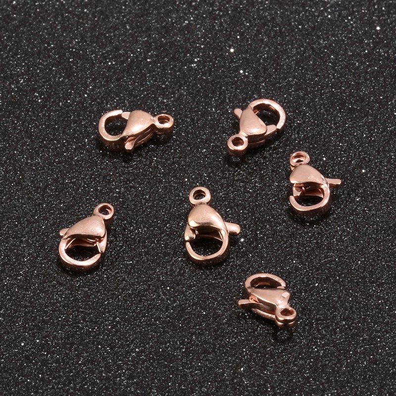 20 Rose Gold Color Stainless Steel Lobster Clasps Hooks End