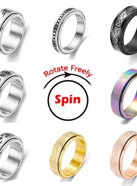Anxiety Ring For Women Spinner Fidgets Rings Stainless Steel