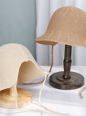 2022 NEW Womens Straw Hats Panamas UV Protection Sun Visor B