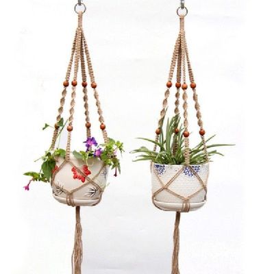 1pcs Hemp rope hanging basket gardening and greening woven