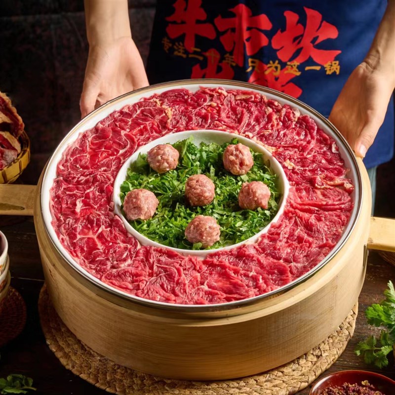 网红创意特色笨小孩菜市火锅店半斤八两专用套装餐具鸭肠牛肉拼盘