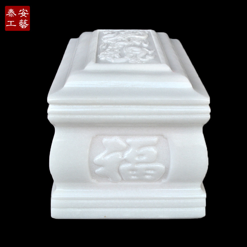 石头骨灰盒天然汉白玉骨灰盒雕刻龙凤通用男女标准寿盒川凤包邮