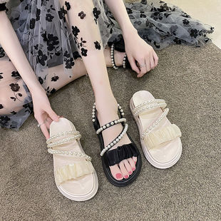 女装凉鞋女士拖鞋两用三亚海边夏天鞋子女款搭配裙子外穿精致平底