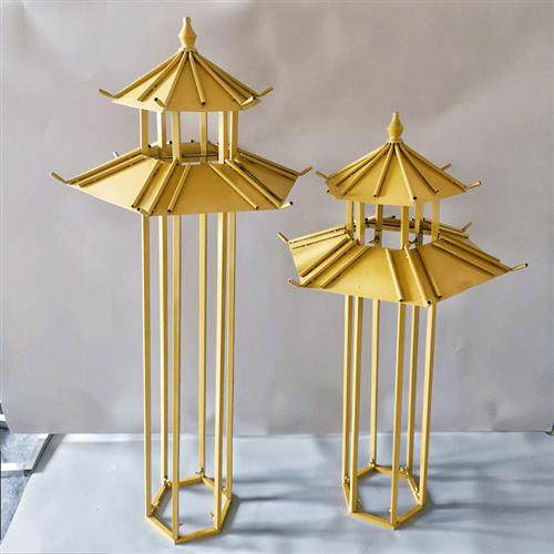 新款婚庆道具中式六角喜亭凉亭小屋路引婚礼布置舞台摆件迎宾装饰